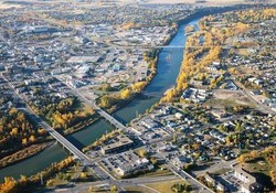 Aerial view of Red Deer